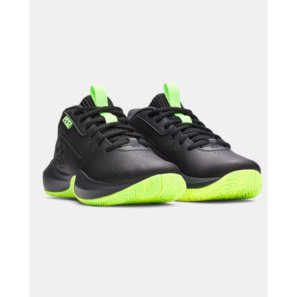 Under Armour Lockdown 7 Mens 12 Womens 13.5 Black Neon Green 3028512-006 NEW